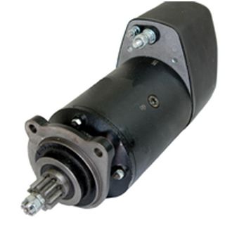 Starter for Claas, dear gentleman, Mercedes-Benz, Steyr, 12V 3.0 KW (9th pinion), 3-hole flange, bell opening to the right of