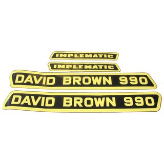 Aufklebersatz für David Brown 990 in gelb